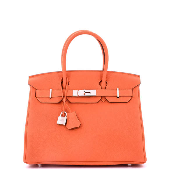 Hermes Birkin 30 Orange Togo with Palladium Hardware - Picture 1 of 8
